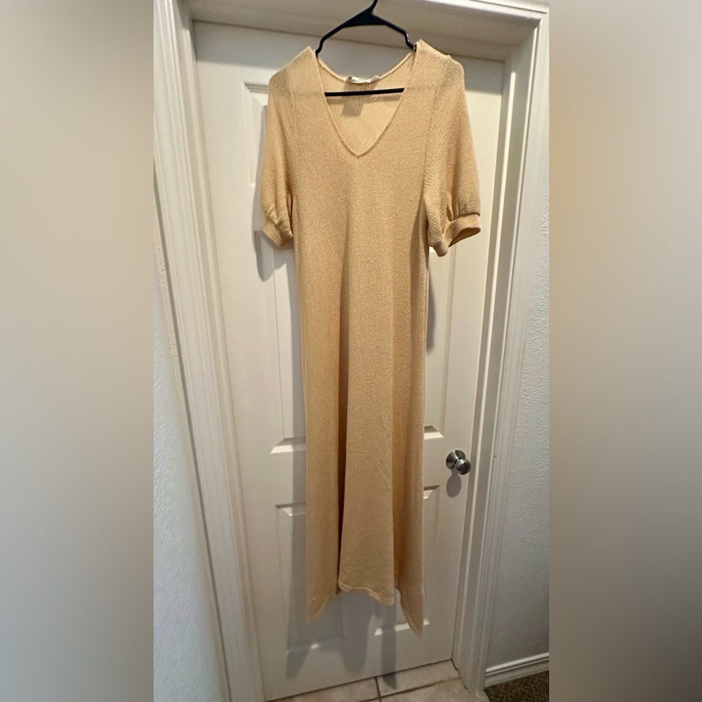 free People Elegant Cream Maxi Dress